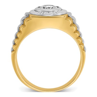 Men's 10K Two-Tone Gold Textured Ring Mounting – view 2