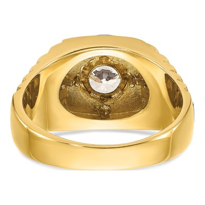 Men's 10K Two-Tone Gold Textured Ring Mounting – view 7