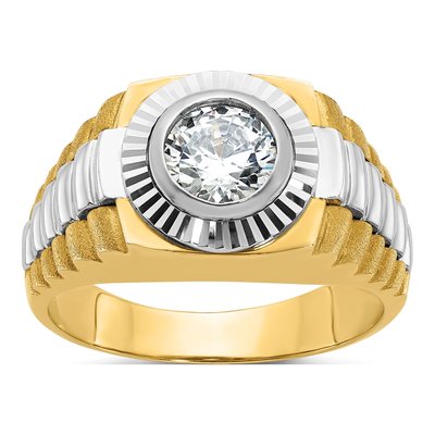 Men's 10K Two-Tone Gold Textured Ring Mounting