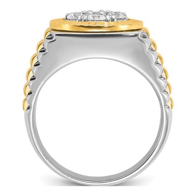 Men's 14K Two-Tone Gold Diamond Cluster Ring Mounting – view 2