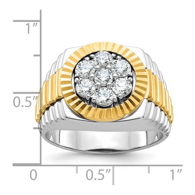 Men's 14K Two-Tone Gold Diamond Cluster Ring Mounting – view 3