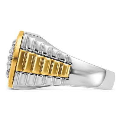 Men's 14K Two-Tone Gold Diamond Cluster Ring Mounting – view 5
