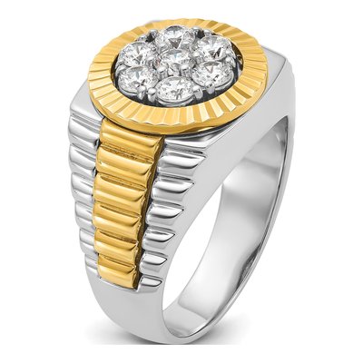 Men's 14K Two-Tone Gold Diamond Cluster Ring Mounting – view 8