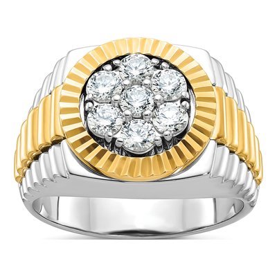 Men's 14K Two-Tone Gold Diamond Cluster Ring Mounting