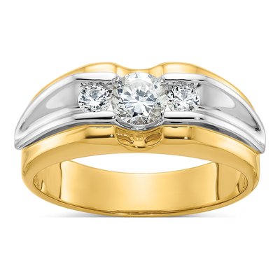 Men's 14K Two-Tone Gold Diamond Ring Mounting