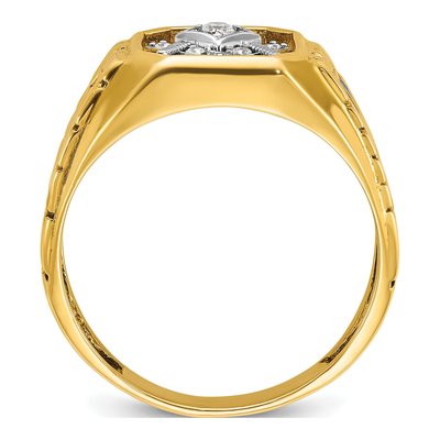 Men's 14K Two-Tone Gold Blue Lodge Masonic Ring Mounting – view 2