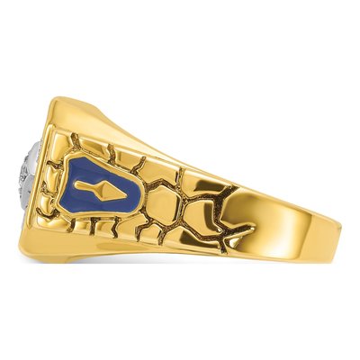 Men's 14K Two-Tone Gold Blue Lodge Masonic Ring Mounting – view 5