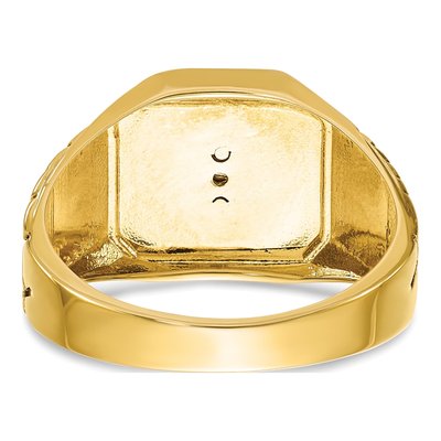 Men's 14K Two-Tone Gold Blue Lodge Masonic Ring Mounting – view 7