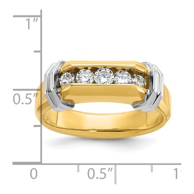 Men's 14K Two-Tone Gold 5-Stone Diamond Ring Mounting – view 3