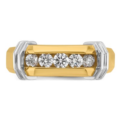 Men's 14K Two-Tone Gold 5-Stone Diamond Ring Mounting – view 6