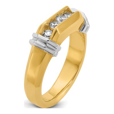 Men's 14K Two-Tone Gold 5-Stone Diamond Ring Mounting – view 8