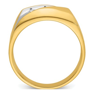 Men's 14K Yellow Gold 3-Stone Diamond Ring Mounting – view 2