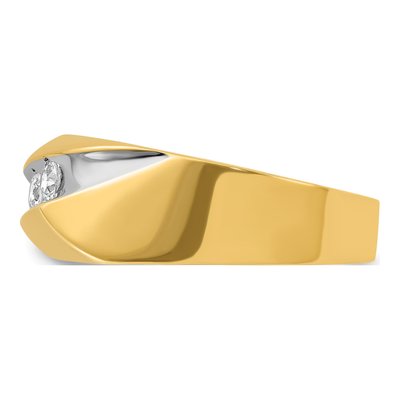 Men's 14K Yellow Gold 3-Stone Diamond Ring Mounting – view 5