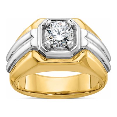 Men's 14K Two-Tone Gold Diamond Ring Mounting