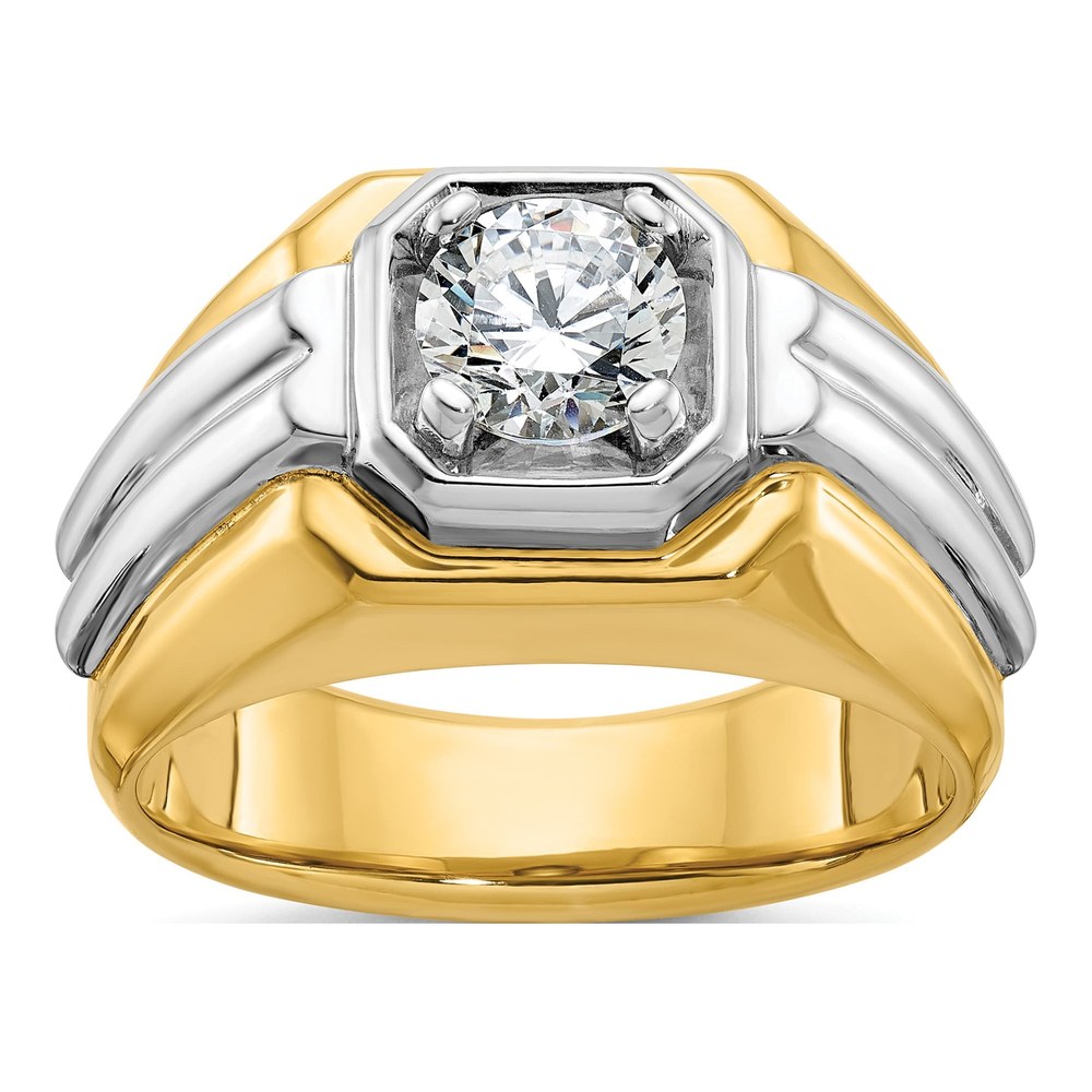 Men's 14K Two-Tone 1ct Lab Diamond Ring