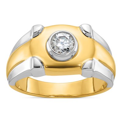 Men's 14K Two-Tone Gold Diamond Ring Mounting