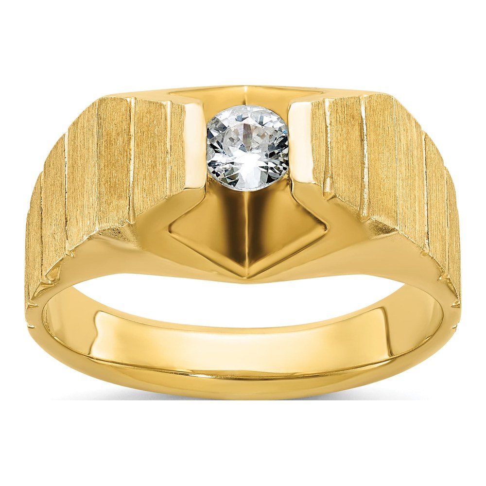 Ib Goodman 14K Mens Polished And Satin 1/3 Carat Diamond Complete Ring