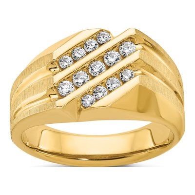 Men's 14K Yellow Gold Diamond Ring Mounting