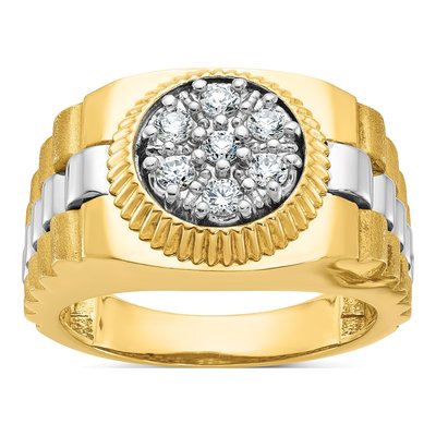 Men's 10K Two-Tone Gold Cluster Ring Mounting