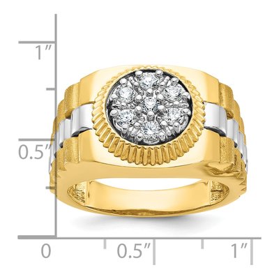 Men's 10K Two-Tone Gold 1/2 ct tw Diamond Cluster Ring – view 3