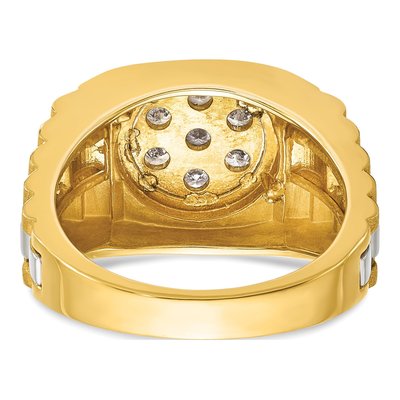 Men's 10K Two-Tone Gold 1/2 ct tw Diamond Cluster Ring – view 7