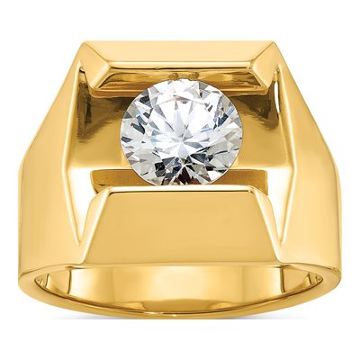 Men's 14K Yellow Gold 2 1/2 ct tw Lab-Grown Diamond Ring