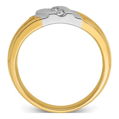 Men's 10K Two-Tone Gold 1/5 ct tw Diamond 3-Stone Ring – view 2