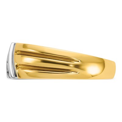 Men's 14K Two-Tone Gold 3-Stone Diamond Ring Mounting – view 5