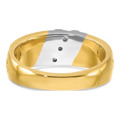 Men's 14K Two-Tone Gold 3-Stone Diamond Ring Mounting – view 7