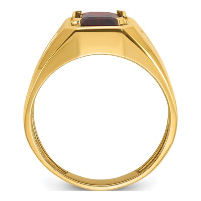 Men's 14K Yellow Gold Garnet Diamond Ring Mounting – view 2