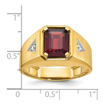 Men's 14K Yellow Gold Garnet Diamond Ring Mounting – view 3