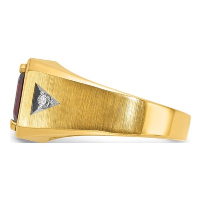 Men's 14K Yellow Gold Garnet Diamond Ring Mounting – view 5