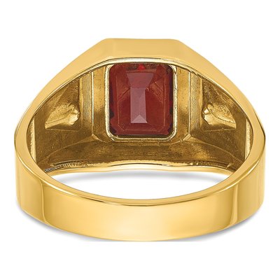 Men's 14K Yellow Gold Garnet Diamond Ring Mounting – view 7