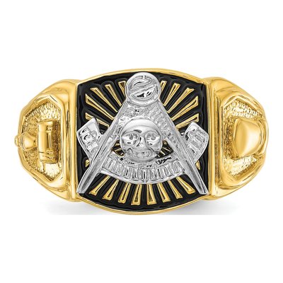 Men's 10K Two-Tone Gold Past Master Masonic Ring – view 6