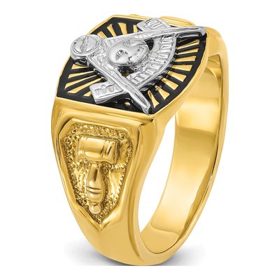 Men's 10K Two-Tone Gold Past Master Masonic Ring – view 8
