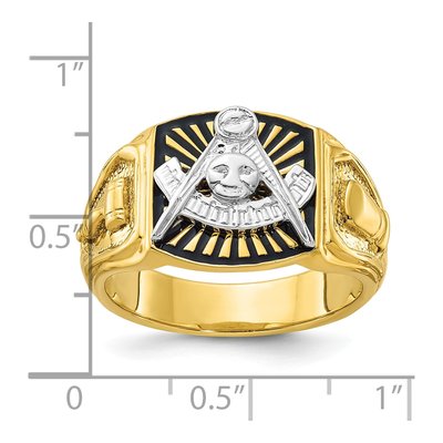 Men's 14K Two-Tone Gold Past Master Masonic Ring – view 3