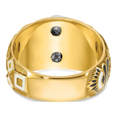Men's 10K Two-Tone Gold Masonic Blue Lodge Ring – view 5
