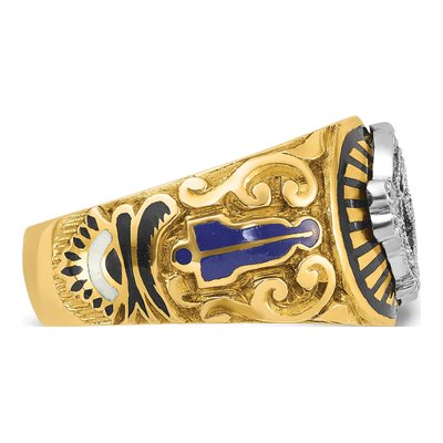 Men's 10K Two-Tone Gold Masonic Blue Lodge Ring – view 7
