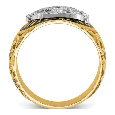 Men's 14K Two-Tone Gold Masonic Blue Lodge Ring – view 2