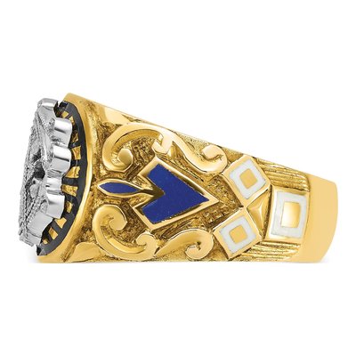 Men's 14K Two-Tone Gold Masonic Blue Lodge Ring – view 3