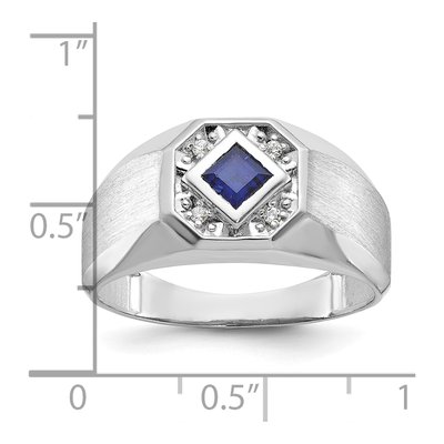 Men's 14K White Gold Sapphire Ring Mounting – view 3