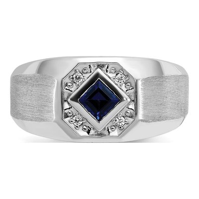Men's 14K White Gold Sapphire Ring Mounting – view 6