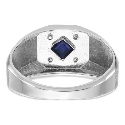 Men's 14K White Gold Sapphire Ring Mounting – view 7