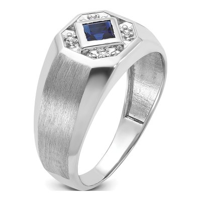 Men's 14K White Gold Sapphire Ring Mounting – view 8