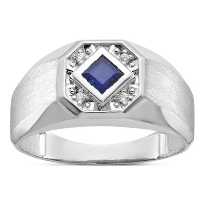 Men's 14K White Gold Sapphire Ring Mounting