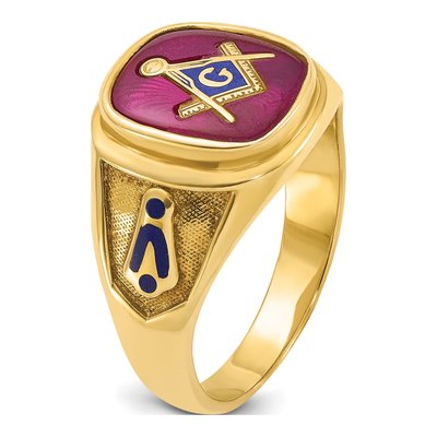 Men's 10K Yellow Gold Masonic Master Ring Mounting – view 8