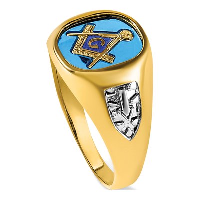 Men's 10K Yellow Gold Masonic Blue Lodge Ring Mounting – view 3