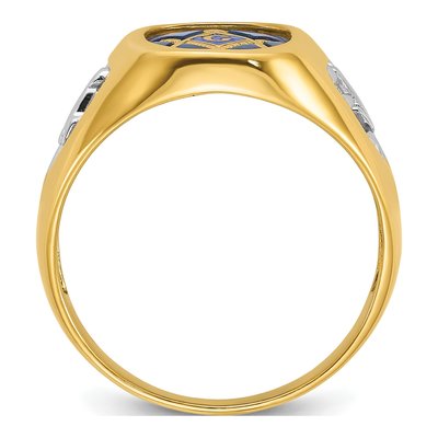 Men's 10K Yellow Gold Masonic Blue Lodge Ring – view 2