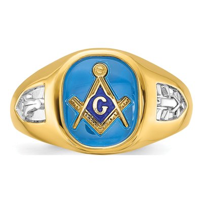 Men's 10K Yellow Gold Masonic Blue Lodge Ring – view 6