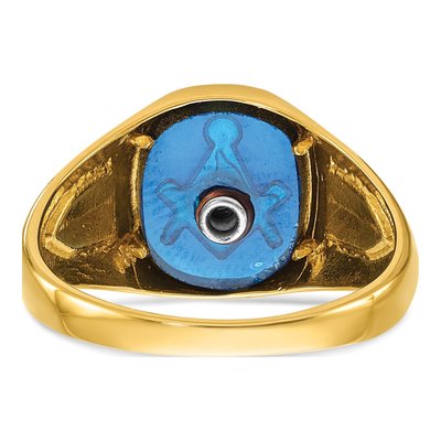 Men's 10K Yellow Gold Masonic Blue Lodge Ring – view 7